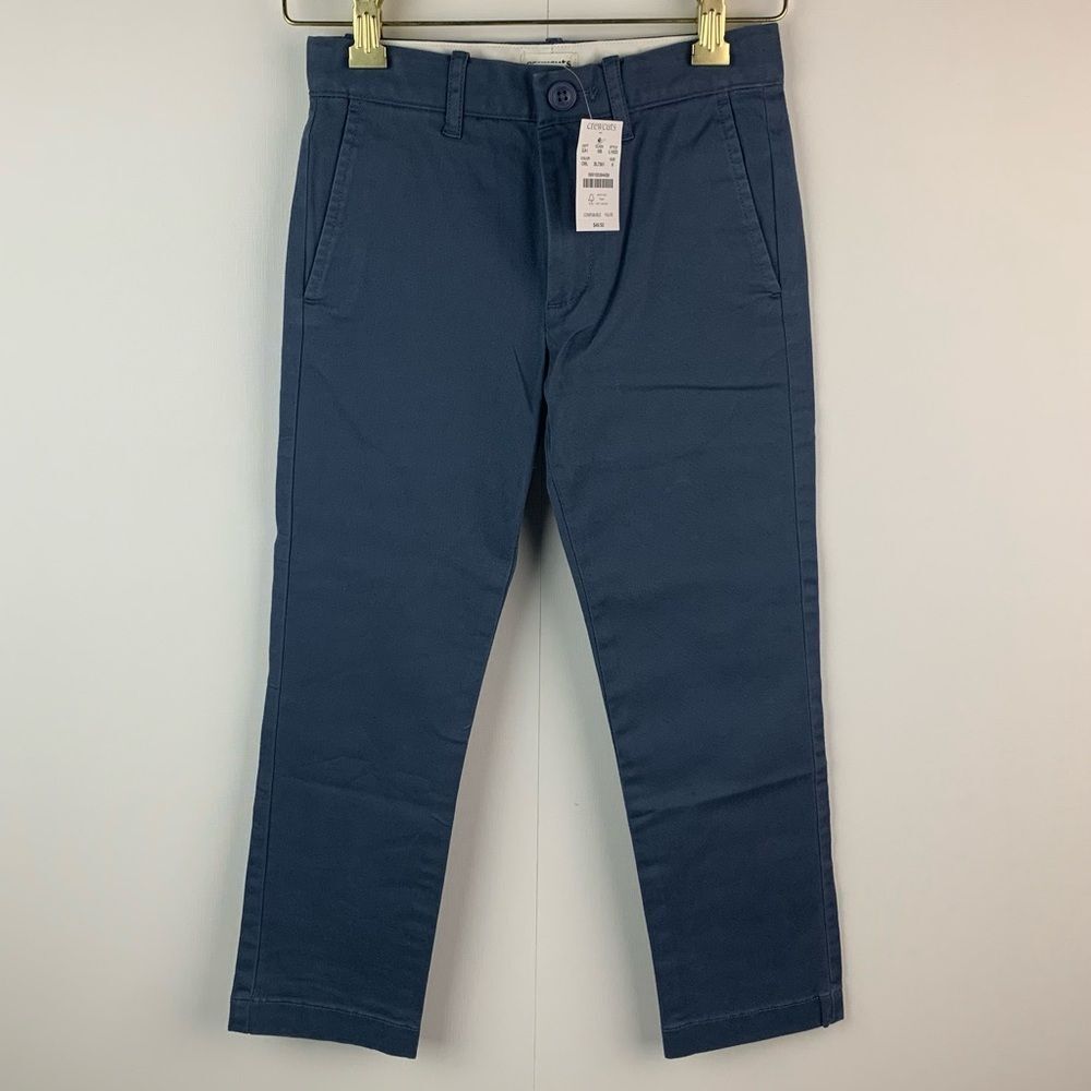 NWT Crewcuts Boys' slim pant in flex chino Overcast Blue Size 6 adjustable waist